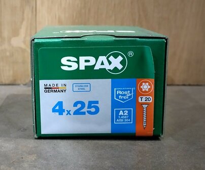 02 Spax RVS 4x25mm