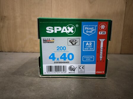 04 Spax RVS 4x40mm