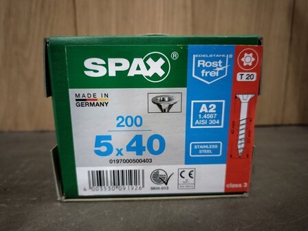 06 Spax RVS 5x40mm