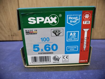 08 Spax RVS 5x60mm