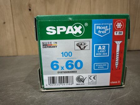 11 Spax RVS 6x60mm