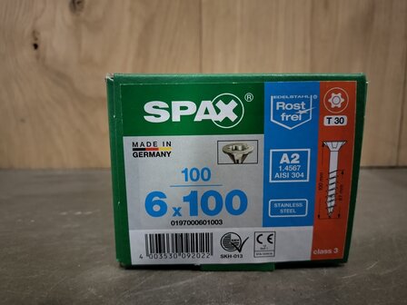 14 Spax RVS 6x100mm