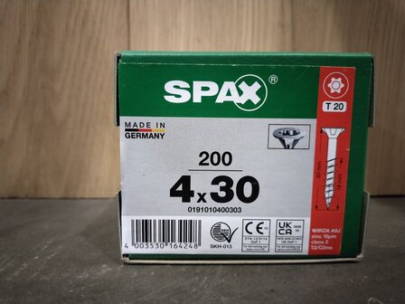 Spax gegalvaniseerd 4x30mm