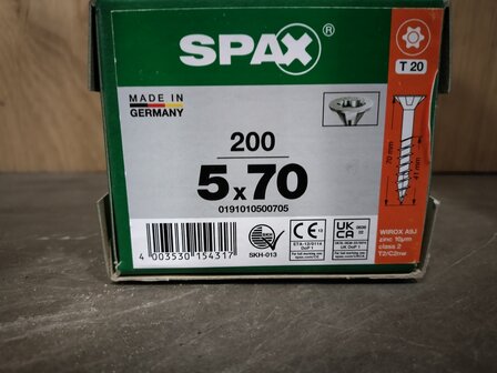 Spax gegalvaniseerd 5x70mm