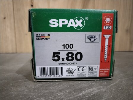 Spax gegalvaniseerd 5x80mm