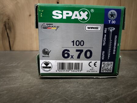 Spax gegalvaniseerd 6x70mm