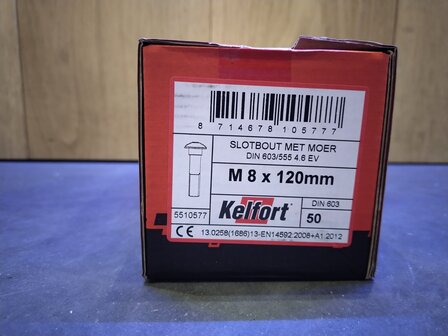 m8x120mm gegalvaniseerd 50ST